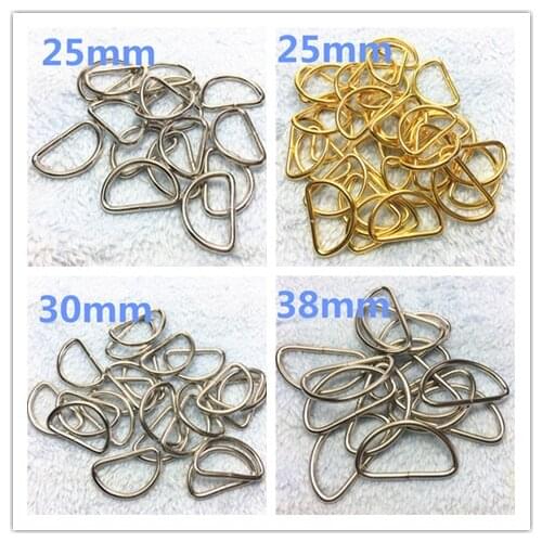 Metal D-shaped buckle Non-Welded Dee Rings Plated D-Rings Webbing Strapping 0.4''/0.48''/0.6''/0.8''/1/1-3/16''1.5''IN 80pc/lot