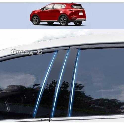 For Kia Sportage KX5 2019-2022 Car PC Material Pillar Post Cover Door Trim Window Piano Black Molding Sticker Plate 6pcs