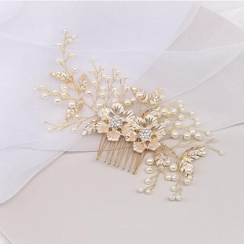 Jewelry Comb Hair Accessories Wedding Bride Crystal Pearl Hair Comb Handmade for Brides Bridesmaids расческа для волос