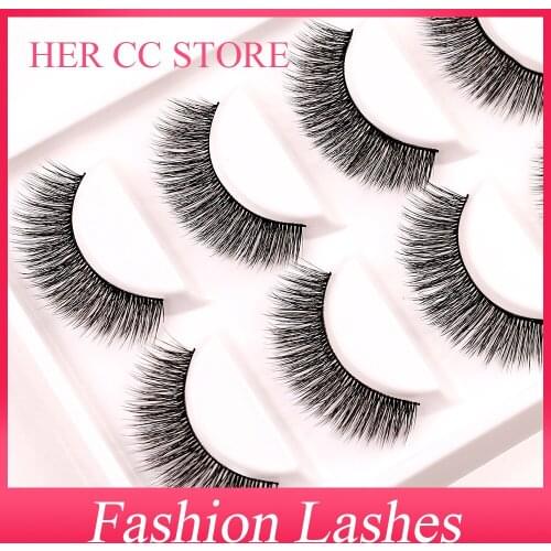 INDIVIDUAL PACKING 5PAIRS 0.07mm 3D SOFT DRAMATIC NATURAL THICK FASHION FALSE EYELASHES HIGH QUALITY MAKUP（1509)