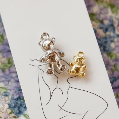 Coated Retro Small Toy Bear Pendant Japanese DIY Vintage Earrings Handmade Accessories Handmade Ornament Material