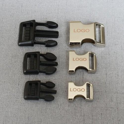 50 Pcs/Lot 15mm/20 mm/25 mm Metal Quick Side Release Buckles Provide Laser Engraving Service Customize LOGO For Bag Backpacks