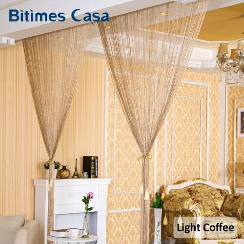 Vogue Fashion Silver Tinsel Tassel String Line Curtain With Glitter Sequins Shinny Door Hanger Valance Solid Color 100*200CM