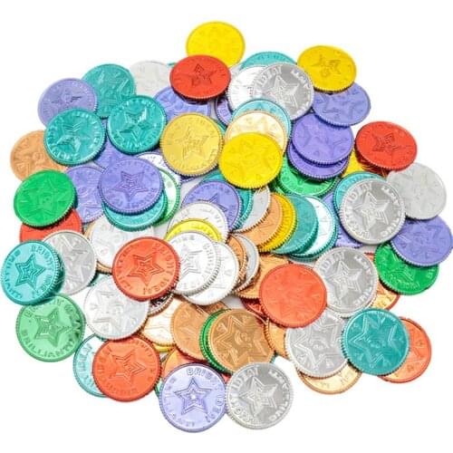 Lucky Pirate Gold Coins Plastic Set of 100,Play Gold Treasure Coins for Play
