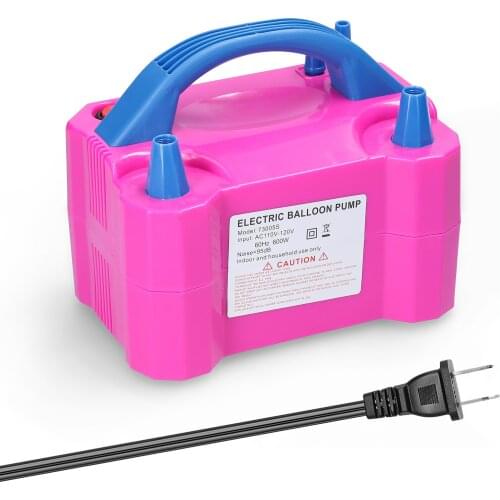 73005S 600W Electric Balloon Pump Inflator Dual Nozzle Balloon Pump Continuous Push-on Mode Balloon Inflating Tool