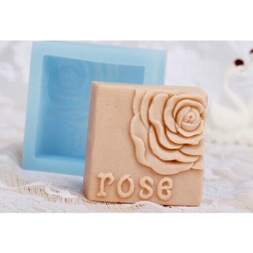 Wholesale!!!1pcs Square Shaped Rose (R1647) Silicone Handmade Soap Mold Crafts DIY Mould