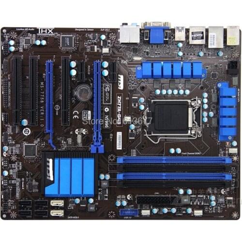 Original used desktop motherboard for MSI ZH77A-G43 DDR3 LGA 1155 for I3 I5 I7 CPU 32GB H77 PC mainboard sales