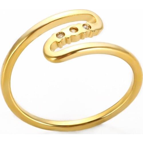 Simple S-Shaped Aesthetic Line Thin Rings Snake Shape Crystal Rings For Women Men Party Jewelry Gift Wholesale