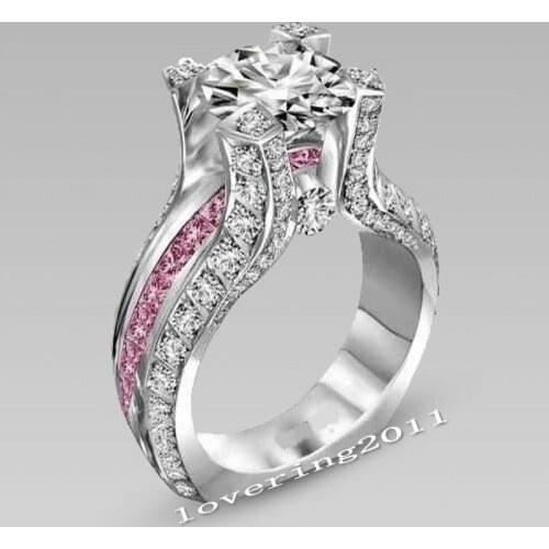 Choucong Wieck Luxury Jewelry 10KT White Gold Filled Round Cut AAA CZ Zirconia Wedding Women Engagement Ring for Loverss Gift