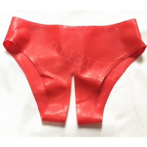 Sexy Latex Panties Erotic Briefs Latex Underpants Clubwear Latex Crotchless Panties Underwear