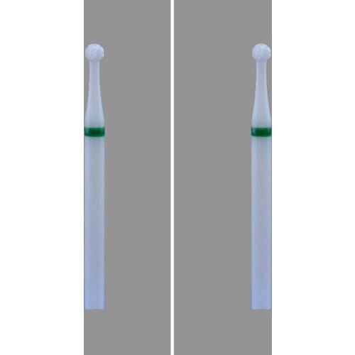 Ball Shape-2Pcs/Lot- Cross Cut - White Zirconia Ceramic Dental Lab Burs -0315.023
