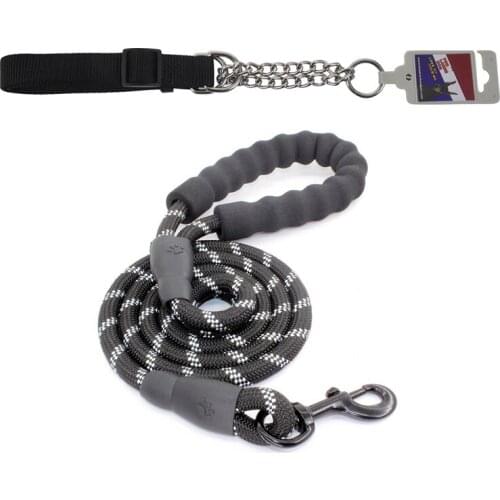 Gear Martingale Adjustable Choke-Style Dog Collar Black & 5 Ft Strong Dog Leash Comfortable Padded Handle