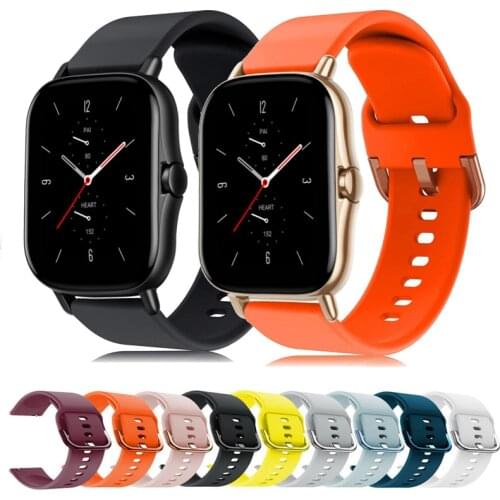 20mm/22mm Silicone band For Amazfit GTS/2/2e/GTS2 Mini/GTR 42mm/47mm/GTR2/2e/stratos 2/3 Sport Watch Bracelet Amazfit bip strap