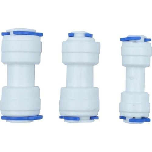 3/8"(9.52mm) 1/4"(6.35mm) OD Equal or Reducing Union Connector Quick Connect RO Water System Reverse Osmosis Aquarium Fitting