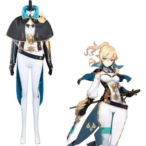 Genshin Impact Cosplay Jean Gunnhildr Uniform Costume Halloween Carnival Top Pants Props Outfits