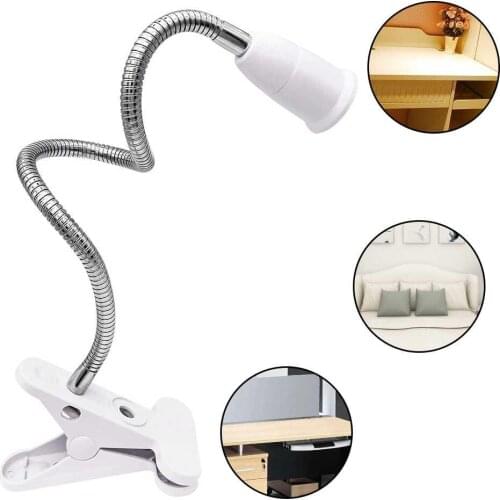 360 Degree Rotation Flexible E27 Clip Bulb Lamp Holder Socket Base with Switch You can adjust position by adjusting the flexible