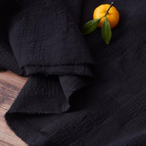 High quality wool cotton fabric Square jacquard weave tissu High-end customized clothing tissus