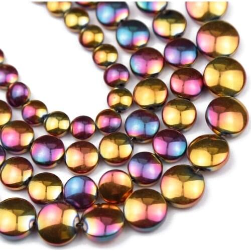 YHBZRET Rose Red Round Coin Hematite Beads 6/8/10mm Natural Stone Spacer Handmade Loose Beads For Jewelry Making Diy Bracelet