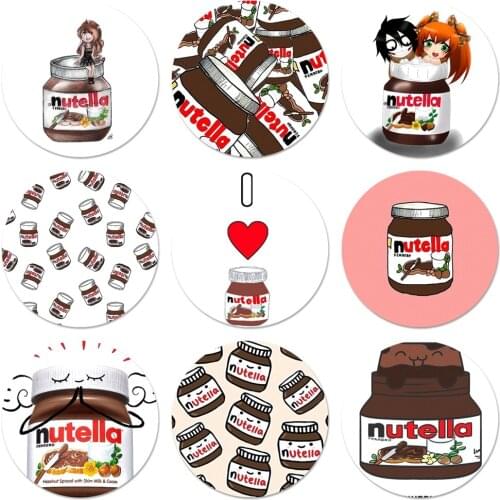 58mm funny food Chocolate Nutella Badge Brooch Pin Accessories For Clothes Backpack Decoration gift