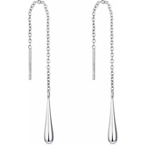 New Arrival 925 Sterling Silver Ear Line Water Drop Long Chain Ear Jewelry Drop/Dangle Line Earrings For Women Fashion Gift