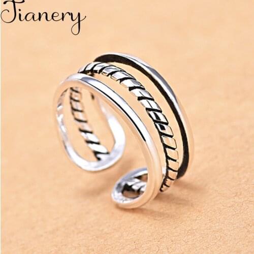 JIANERY Luxury Brand Silver Color Layer Rings For Women Ladies Wedding Band Engagement Rings