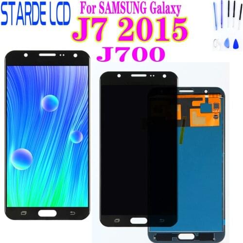 AAA For SAMSUNG Galaxy J7 2015 J700 J700F J700M J700H LCD Display Touch Screen Digitizer Assembly Black White Gold