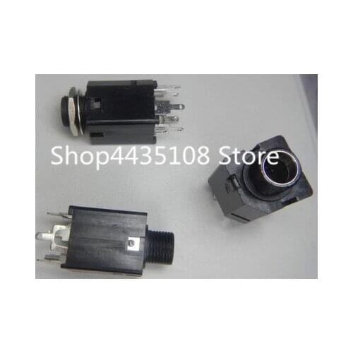 100pcs Audio Jack Guitar PJ-612 6.35mm 3Pin/5Pin Metal Dual-way 3P/5p Video Plug socket