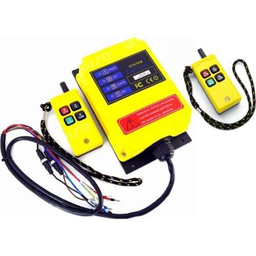 2 Transmitters 1Receiver Hoist Crane Radio System Controller 1 Speed 4CH 220V 380V 12V Wireless Remote Control Switch 430~440MHz