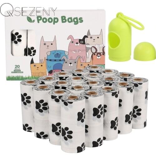 20 Rolls Dog Poop Bag 100% Biodegradable Eco Friendly Dogs Waste Bags with Dispenser Collector Garbage Pooper Bags for Puppy