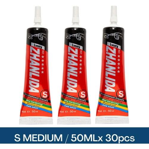 30PCS 50ML Zhanlida S Medium Useful Plastic Wood ABS Leather Jewelry Setting Glue Cellphone repair Glue Adheasive