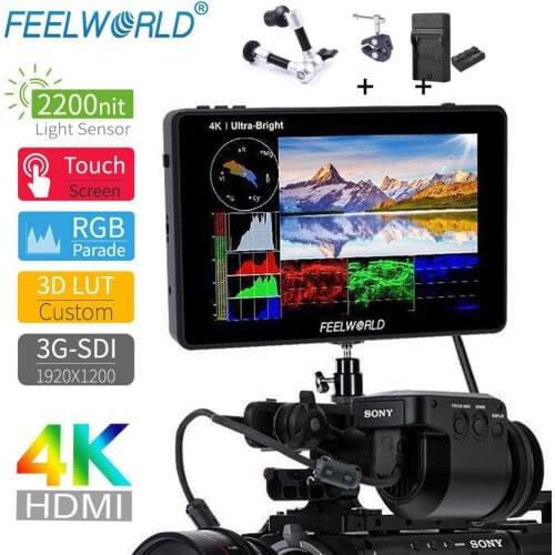 FEELWORLD LUT7S 7 Inch 4K Monitor 3D LUT Touch Screen Waveform 3G-SDI DSLR Camera Field Monitor 1920X1200 for Canon Nikon Sony