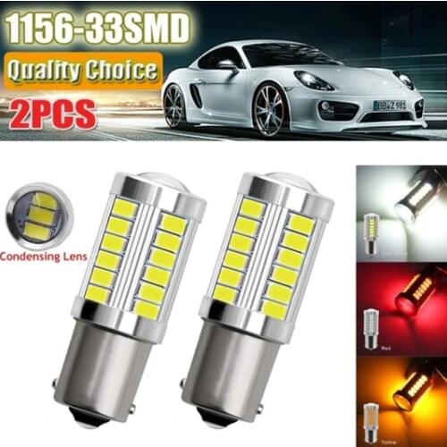 2pcs Automobile DC 12V LED light Bulb auto Reverse Lamp 1156 1157 brake light 33SMD turn signal Daytime Running motorcycle light