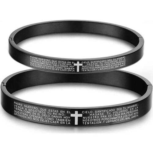 Bible titanium steel cross bracelet couple Catholic Rosary Catholic Holy Communion Crucifix Pendants Bracelet nice gift