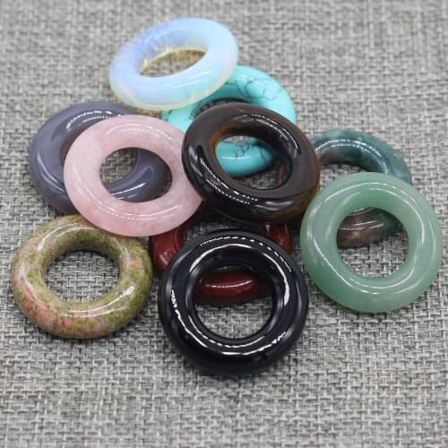 Natural Stone Big Hole Loose Beads Semi-Precious For Jewelry Making DIY Necklace Pendant Bracelet Accessory