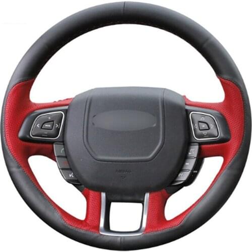 DIY Sewing-on PU Leather Steering Wheel Cover Exact Fit For Land Rover Range Rover Evoque 2012-2016