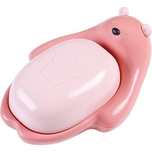 Bathroom Water Draining Soap Dish Case Holder Drainer Soap with Cover Toilet Creative Soap Box