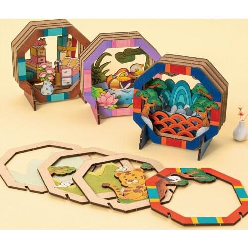 Montessori Childrens Diy Creative Handmade Wooden Jewelry Interactive Toys Gifts Wooden Assembled Toys