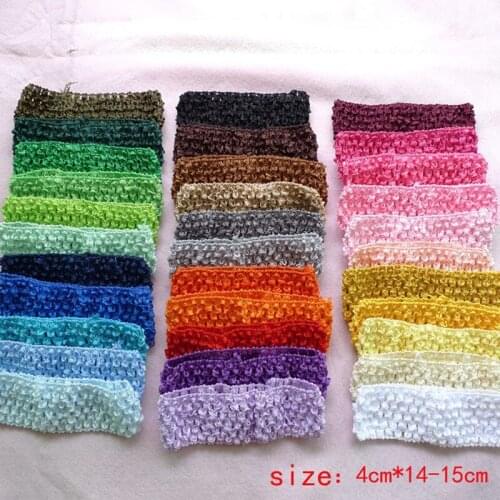15pcs/lot Stretch Elastic tutu Headbands DIY headband Hair Accessories 1.5 inch crochet headband Free Shipping 33colors in stock