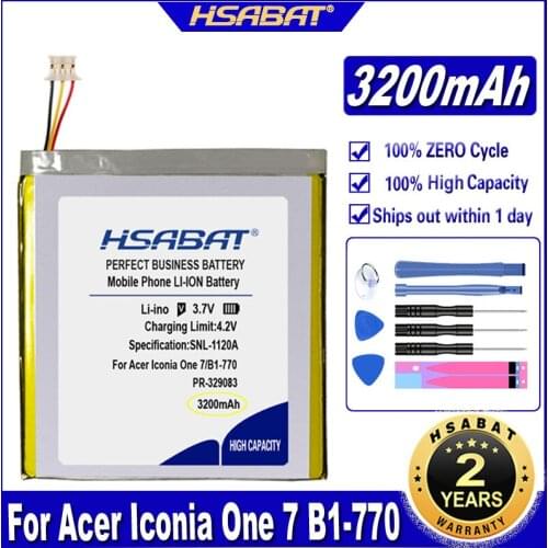 HSABAT KT.0010H.003, PR-329083 3200mAh Battery for Acer Iconia One 7 B1-770 A5007 Tablet Batteries