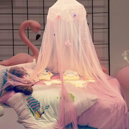 Ins Baby Bed Canopy Curtain Around Dome Mosquito Net Crib Netting Hanging Tent for Children Baby Room Decoration idyllife