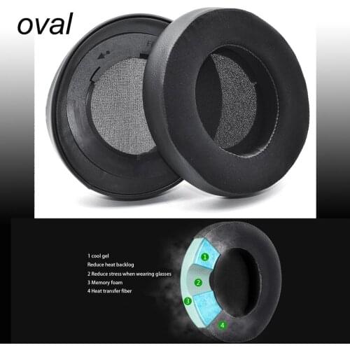 Round Oval Replacement Cooling-Gel Earpads Foam Ear Pads Cushions For Razer Kraken 7.1 Chroma V2 USB Gaming Pro V2 Headphone