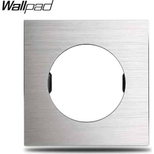 L6 DIY Silver Panel Brushed Aluminum Wall Switch Socket UK EU Universal Metal Plate Free Combination, 86*86mm