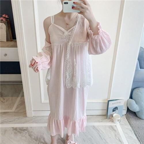 Summer high quality women cotton nightwear nightgown robe pijiamas sleepwear homwear indoor wear