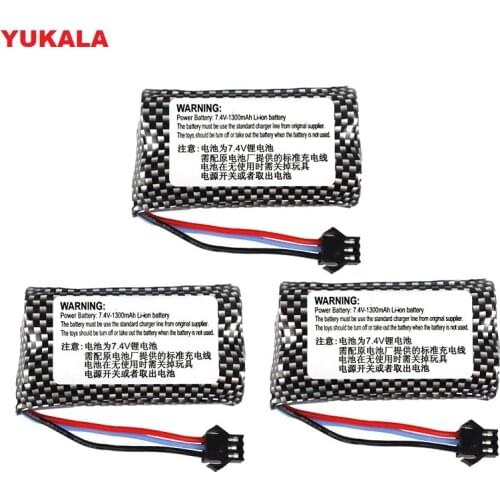 Li-ion battery 7.4v 1300mAh 18650 SM-3P plug for Watch Gesture Sensing Twisted RC stunt car