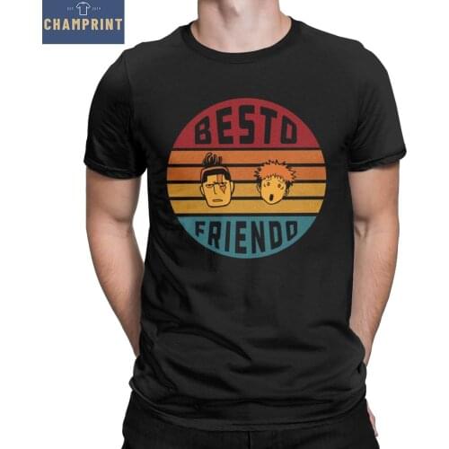 Besto Friendo Yuji Todo Jujutsu Kaisen T Shirt for Men Pure Cotton Humorous T-Shirt Round Collar Tee Shirt Tops Printed
