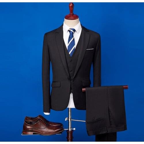 Mens Suits Groom Tuxedos Slim British Student Business Leisure Youth Fashion Two Pieces Suit Best Man Suits (Jacket+Pant) 2021