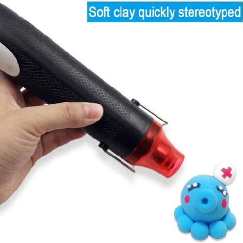 220V Durable EU Plug Hot Air Heater Useful Electric Hot Air Nozzle Airbrush Pottery Heated Clay Shaping Tool for Pottery