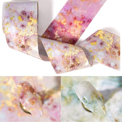 Nail Sticker Starry Sky Series Marble Gradient Pattern Hologram Transfer Aluminum Foil Packaging Nail Decoration Accessories