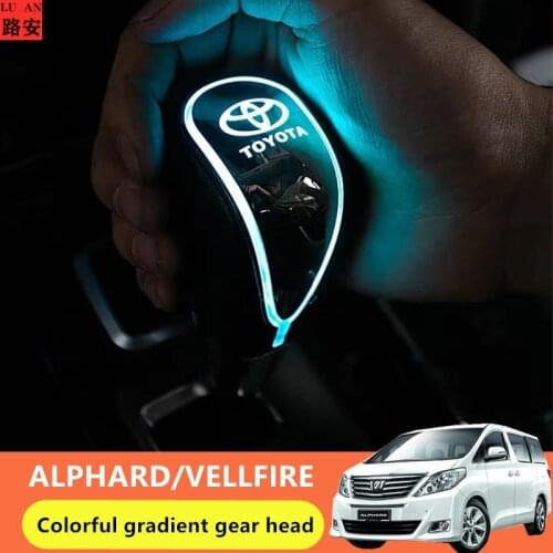Suitable for 08-14 years Toyota Alphard Vellfire 20 series LED gear head shift sleeve colorful gear handle