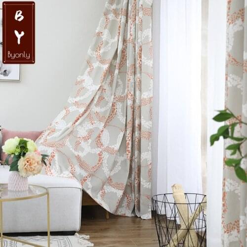 Simple Curtains for Living Room, Bedroom Balcony Polyester Cotton Window Curtains Tulle Hige Shade Orange Curtain Green